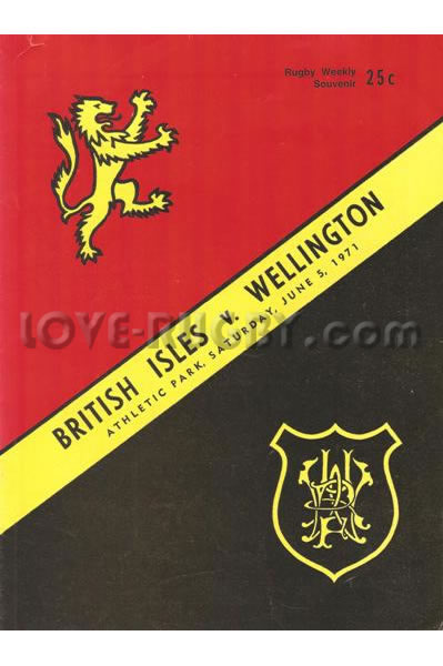 1971 Wellington v British Isles  Rugby Programme